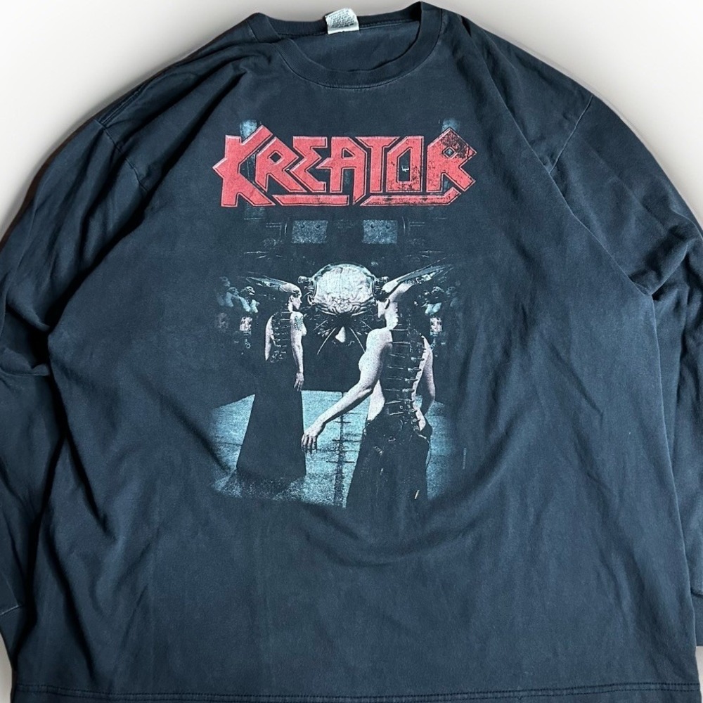 Vintage Kreator Shirt Mens XL Black Long Sleeve Cygnus Voices Dead Trash Metal